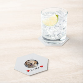 Posavasos De Papel Customized My Dog with Photo & Name Paper Coaster