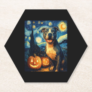 Posavasos De Papel Cute American Staffordshire Terrier Dog Halloween
