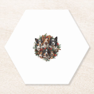 Posavasos De Papel Cute Chihuahua en Santa Hat graciosos Navidades