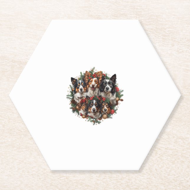 Posavasos De Papel Cute Chihuahua en Santa Hat graciosos Navidades (Anverso)