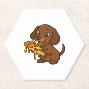 Posavasos De Papel Cute Dachshund personalizado pizza perro amante de