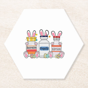 Posavasos De Papel Cute Easter Eggs Bunny Ears Feliz Día de Pascua UC