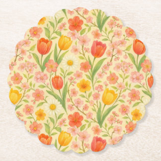 Posavasos De Papel Cute Easter/spring patterned flowers