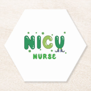 Posavasos De Papel Cute enfermera de NICU diseño de St. Patrick