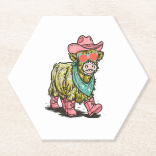Posavasos De Papel Cute Highland Cow Png, Oeste