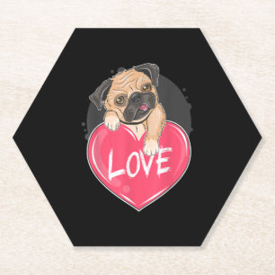 Posavasos De Papel Cute I Robar la pulga del corazón   Regalo de San 