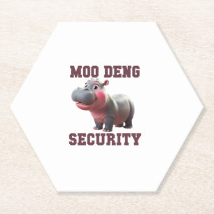 Posavasos De Papel Cute MOO DENG SEGURIDAD Papá Bebé Hippo Papá Padre