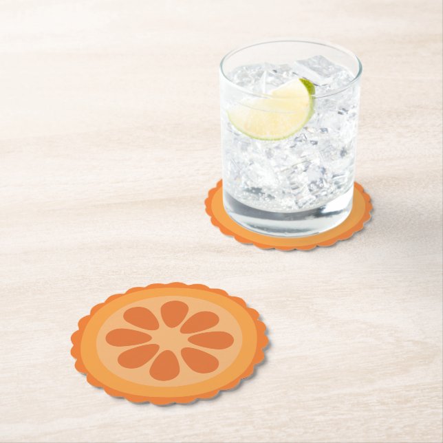 Posavasos De Papel Cute Naranja Slice (In situ)