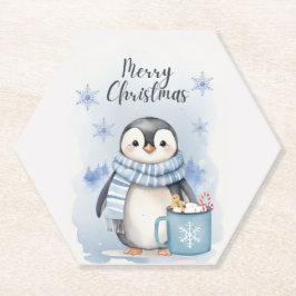 Posavasos De Papel Cute pingüino 3