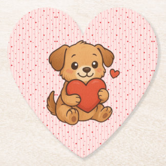 Posavasos De Papel Cute puppy/dog Valentine's day