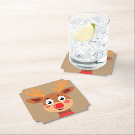 Posavasos De Papel Cute Rudolph La Pascua De Papel De Reno De La Nari