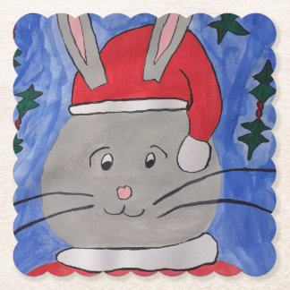 Posavasos De Papel Cute Santa Bunny