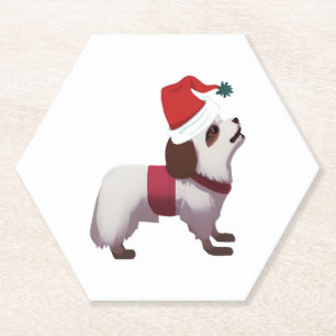 Posavasos De Papel Cute Santa Doggy