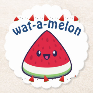 Posavasos De Papel Cute Sonriente sandía Kawaii