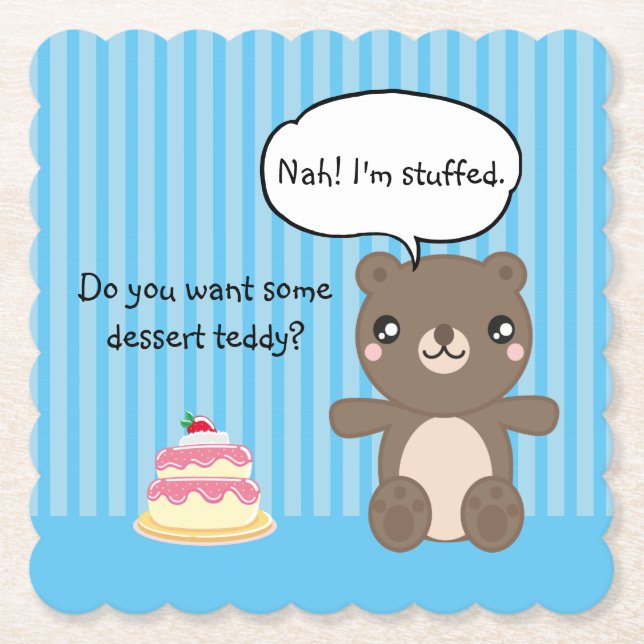 Posavasos De Papel Cute Teddy Bear Kids Chiste gracioso (Anverso)
