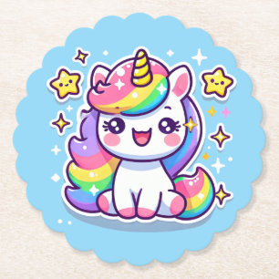 Posavasos De Papel Cute unicornio