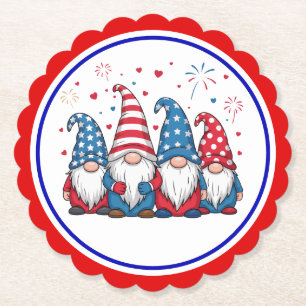 Posavasos De Papel Cute USA Gnomos americanos Dibujos animados-68123