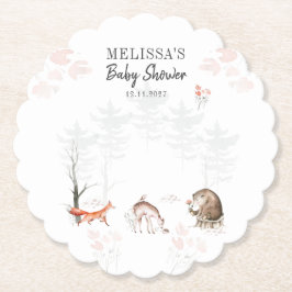 Posavasos De Papel Cute Woodland Animals Forest Baby Shower