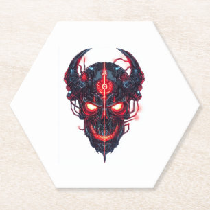 Posavasos De Papel Cyber Demon Skull Lord