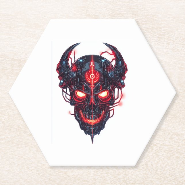 Posavasos De Papel Cyber Demon Skull Lord (Anverso)