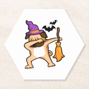 Posavasos De Papel Dabbing Halloween Pug Dog
