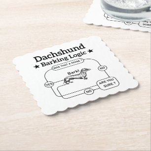 Posavasos De Papel Dachshund Barking Logic Funny Weiner Dog Sarcástic