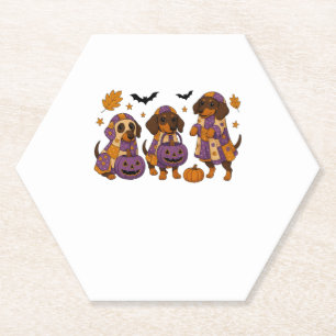 Posavasos De Papel Dachshund Dog Ghost Halloween