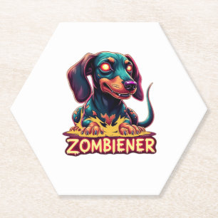 Posavasos De Papel Dachshund Doxie Wiener Sausage Zombie Dog Hallowee