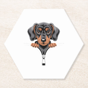 Posavasos De Papel Dachshund escudriñando fuera del Ilustracion del c