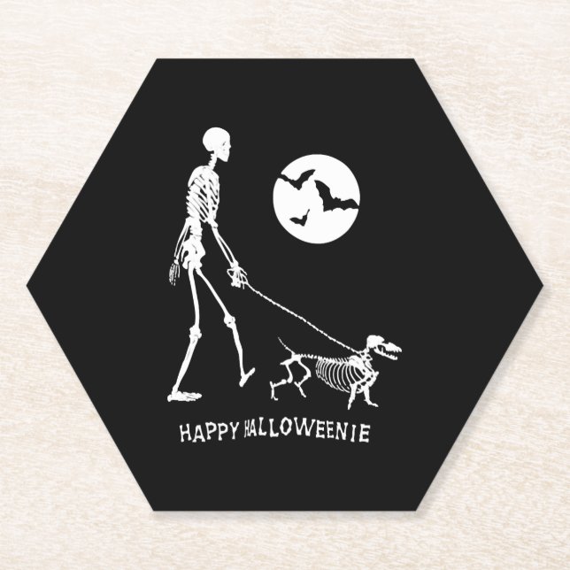 Posavasos De Papel Dachshund Halloween (Anverso)