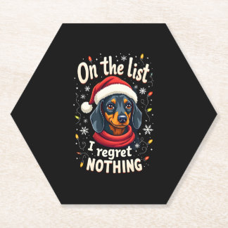 Posavasos De Papel Dachshund Santa En La Lista De Traviesos Dachshund