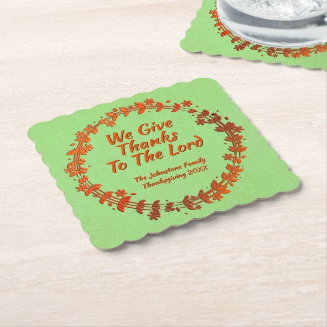 Posavasos De Papel Damos Gracias Al Señor Nombrado Sq, (En perspectiva)