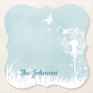 Posavasos De Papel Dandelions, mariposas y cielos azules