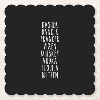 Posavasos De Papel Dasher Dancer Prancer Vixen Whiskey Vodka Tequila