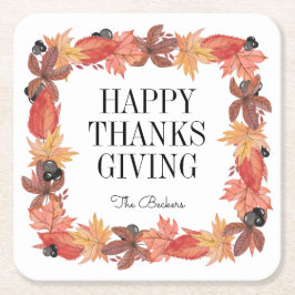 Posavasos de papel de Acción de Gracias de hojas d