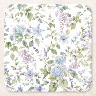 Posavasos de papel de acuarela Flor Silvestre Azul