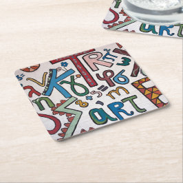 Posavasos de papel de alfabetos coloridos