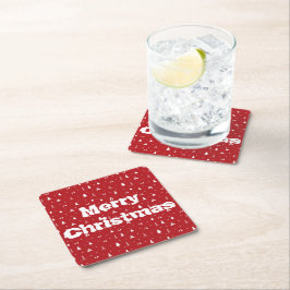 Posavasos de papel de árboles de Navidad y copos d