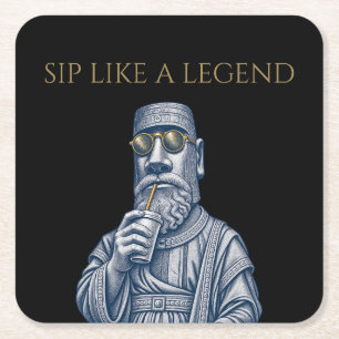 Posavasos de papel de arte vintage Sip Like a Lege