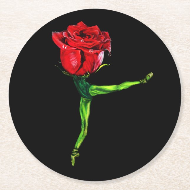 Posavasos de papel de bailarina rosa (Anverso)