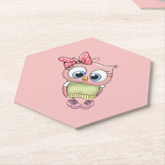 Posavasos de papel de búho (En perspectiva)