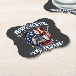 Posavasos de papel de Bulldog Patriótico del 4 de
