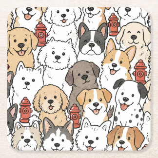Posavasos de papel de cachorro de perro y boca de