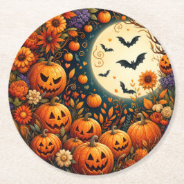 Posavasos de papel de calabaza de Halloween