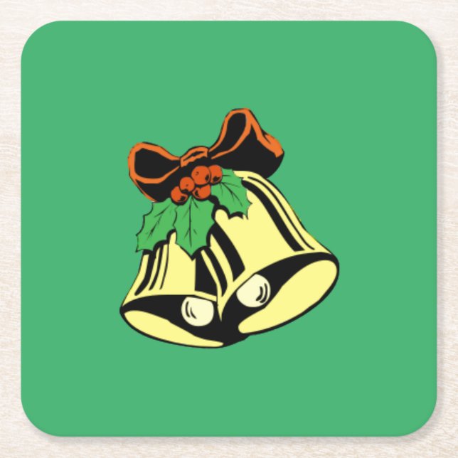 Posavasos de papel de campanas de Navidad (Anverso)