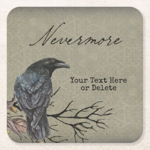 Posavasos de papel de cuervo de Halloween Nevermor