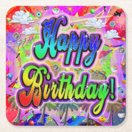 Posavasos de papel de cumpleaños de Vista Express