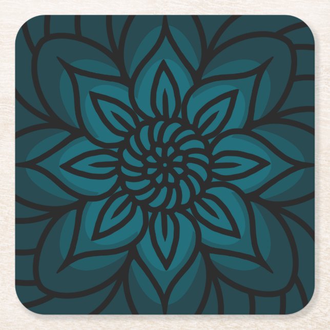 Posavasos de papel de diseño de mandala (Anverso)