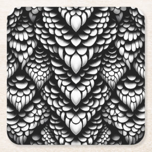Posavasos de papel de escamas de serpiente monocro