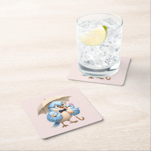 Posavasos de papel de familia de pajarito lindo